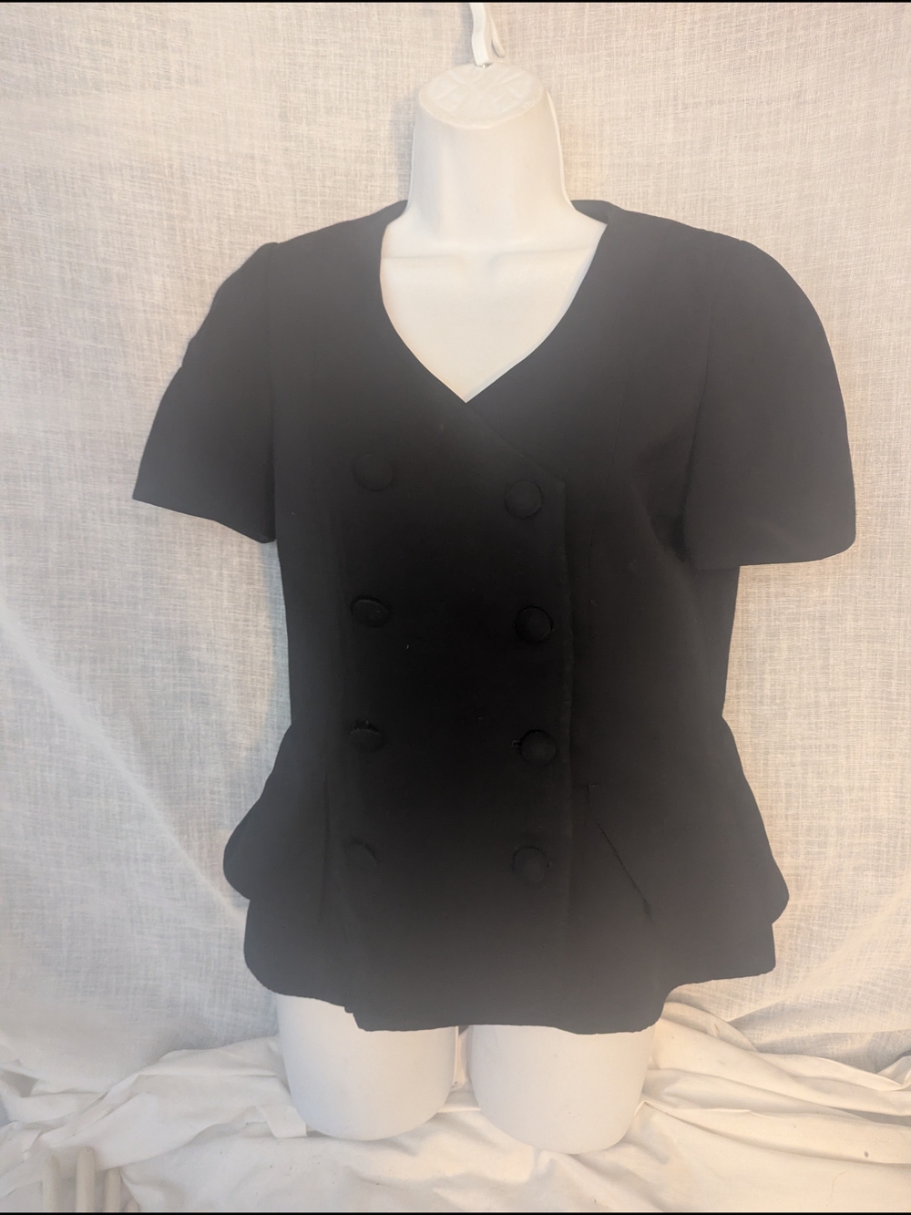Made In France Faust Classic Black Double-Breasted Women's Top Jacket